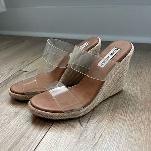 Steve Madden clear wedges size 6.5